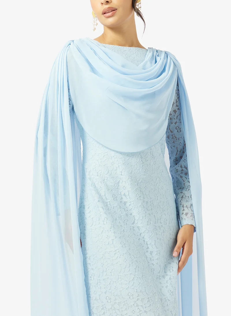 Golden Apple  Lace With Chiffon Design Dress for Women | Best Price UAE