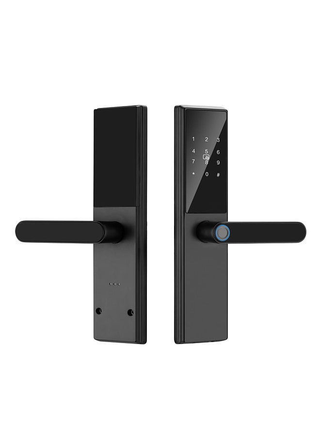 Generic WAFU Smart Door Lock Keyless Entry Door Lock Handle with Cards and Keys Biometric Door Lock Tuya App Remote Operation Virtual Password Anti-peeping Smart Lock  - Image 1