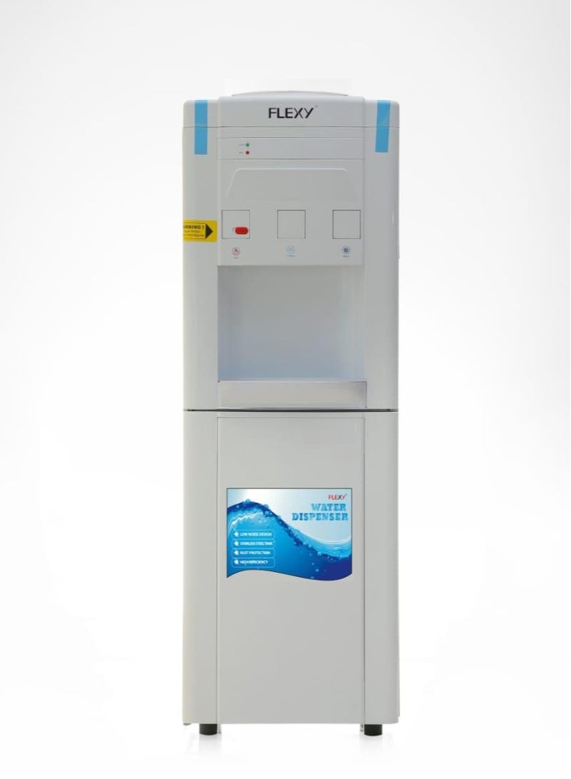 Flexy 3-Tap Water Dispenser, Hot/Normal/Cold, Stainless Steel Tank, Compressor Cooling, 3L Cooling, 5L Heating, 630W Power, Overheat Protection, Automatic Temperature Control, R134a Refrigerant, 2-Year Warranty. - Image 1