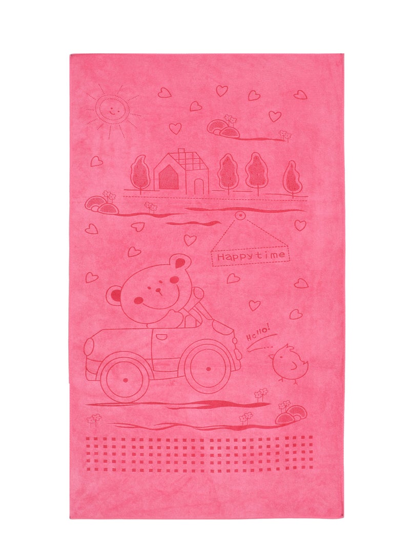 AURIO Premium Kids Microfiber Bath Towel – Ultra-Soft 48x85 cm Quick-Dry Shower Towel for Toddlers & Children – Playful Bear Pattern, Highly Absorbent, and Gentler on Skin - Image 2