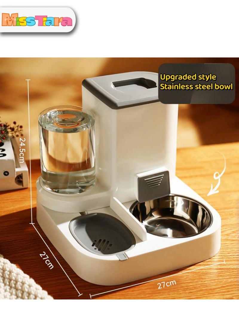 MissTiara 2-in-1 Automatic Pet Feeder and Water Dispenser, Large Capacity Food Bowl with Water Refill, Dry & Wet Separation, Feeding Station for Cats and Dogs  - Image 2