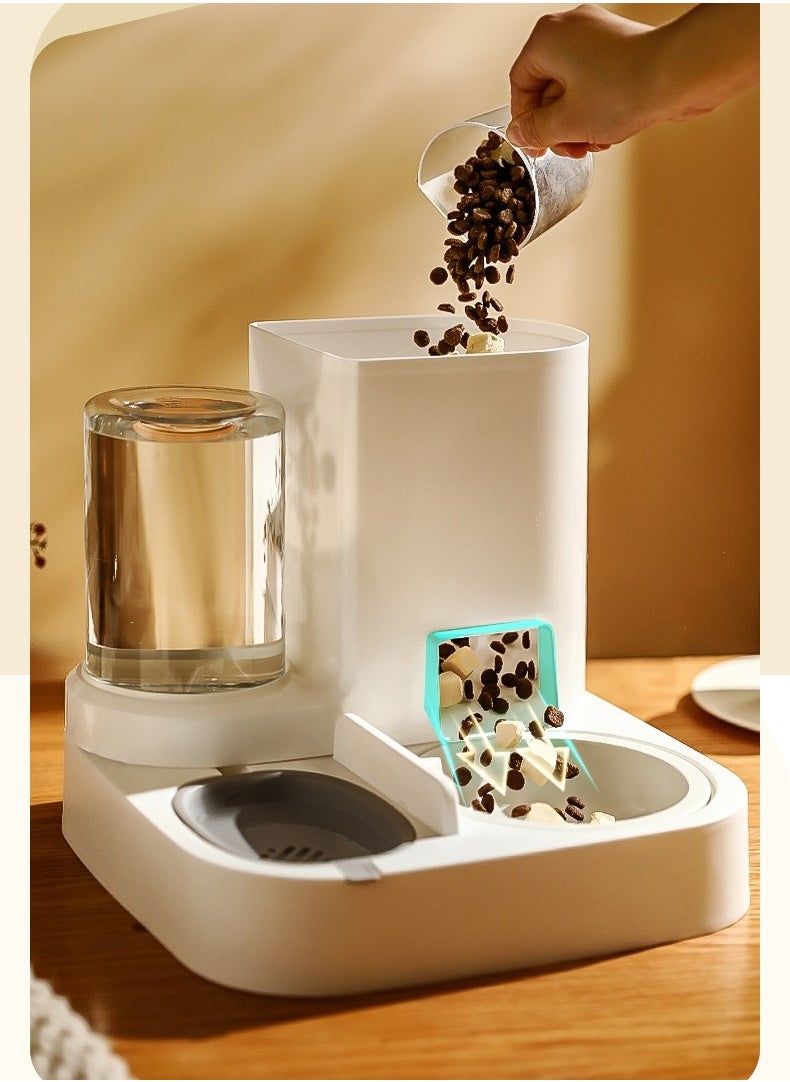MissTiara 2-in-1 Automatic Pet Feeder and Water Dispenser, Large Capacity Food Bowl with Water Refill, Dry & Wet Separation, Feeding Station for Cats and Dogs  - Image 5