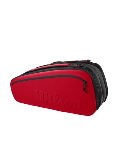 Wilson Clash V2 Super Tour Red/ black Tennis Racket Bag, Adults, Holds up to 9 Rackets