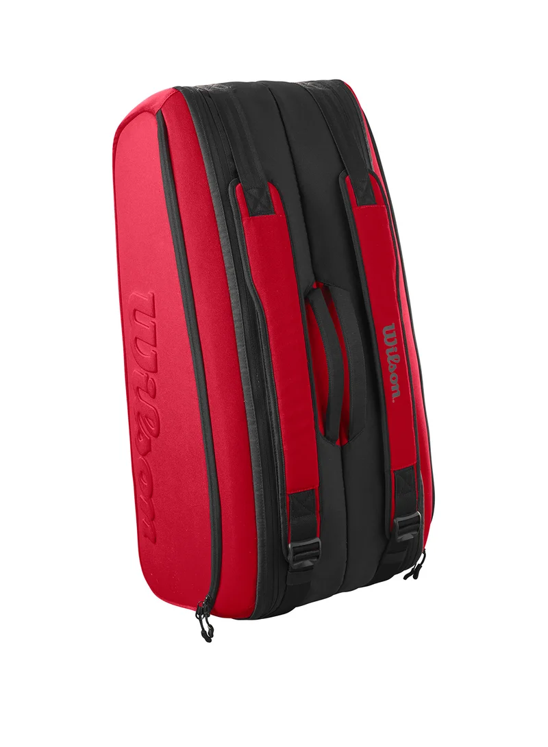 Wilson Clash V2 Super Tour Red/ black Tennis Racket Bag, Adults, Holds up to 9 Rackets