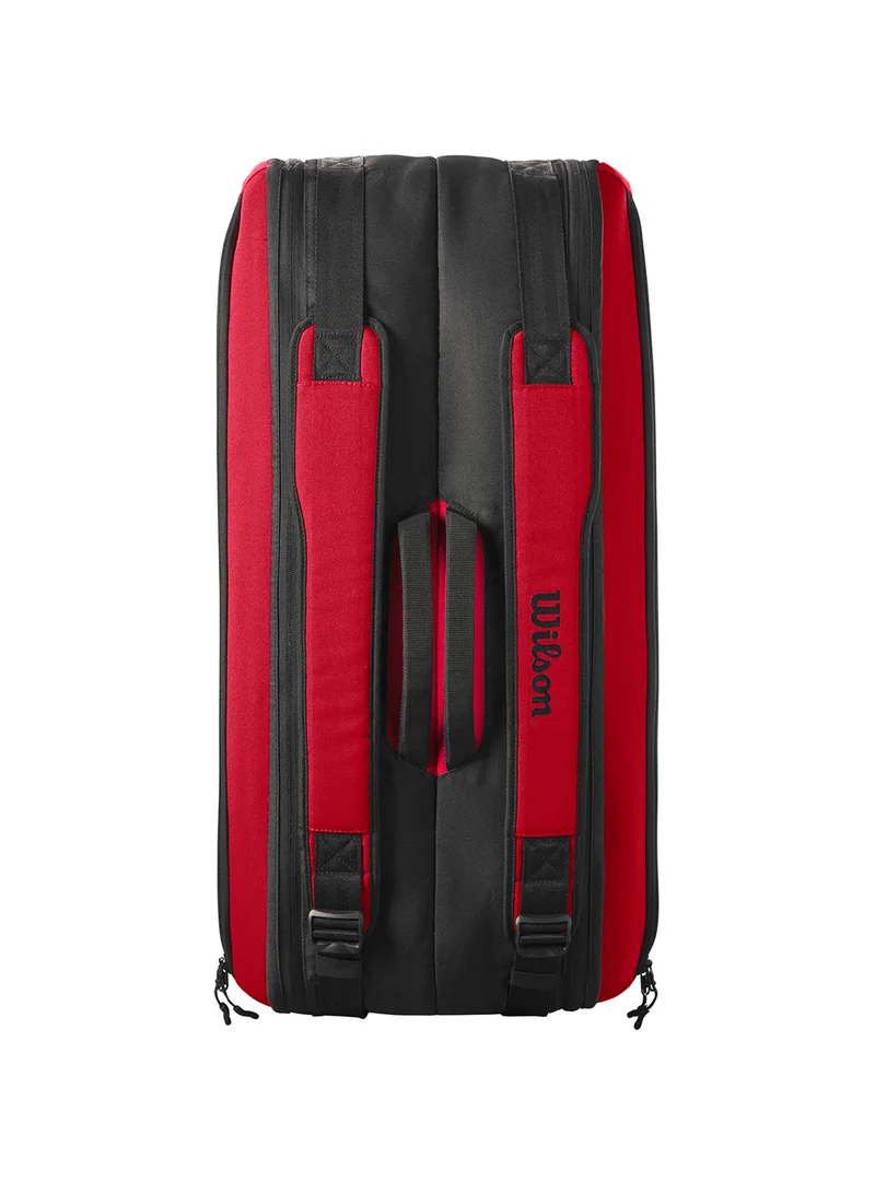 Wilson Clash V2 Super Tour Red/ black Tennis Racket Bag, Adults, Holds up to 9 Rackets