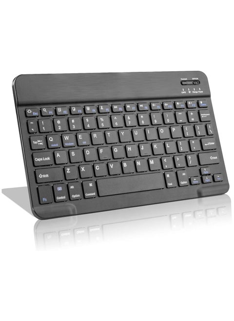 Wireless Bluetooth Keyboard for Apple iPad iPhone Samsung Tablet Phone Smartphone iOS Android Windows (10 inch Black) Ultra Slim Portable Mini Keyboard