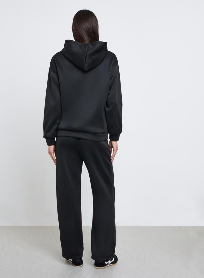 Styli Black Patch Detail Hoodie and Joggers Set - Image 5