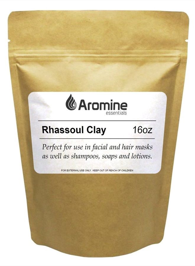 Aromine Rhassoul Clay Powder 16oz Moroccan Ghassoul Clay Mask - Image 1