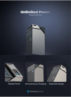 باورولوجي باور بانك 50000 مللي أمبير/ساعة، 65 وات، 3 منافذ PD من النوع C و3 منافذ USB-A مع كابل A إلى C/للسفر/الأنشطة الخارجية/التخييم/الشحن المتزامن/حماية مدمجة/لوحة عرض/باور بانك متين - أسود  - Image 4