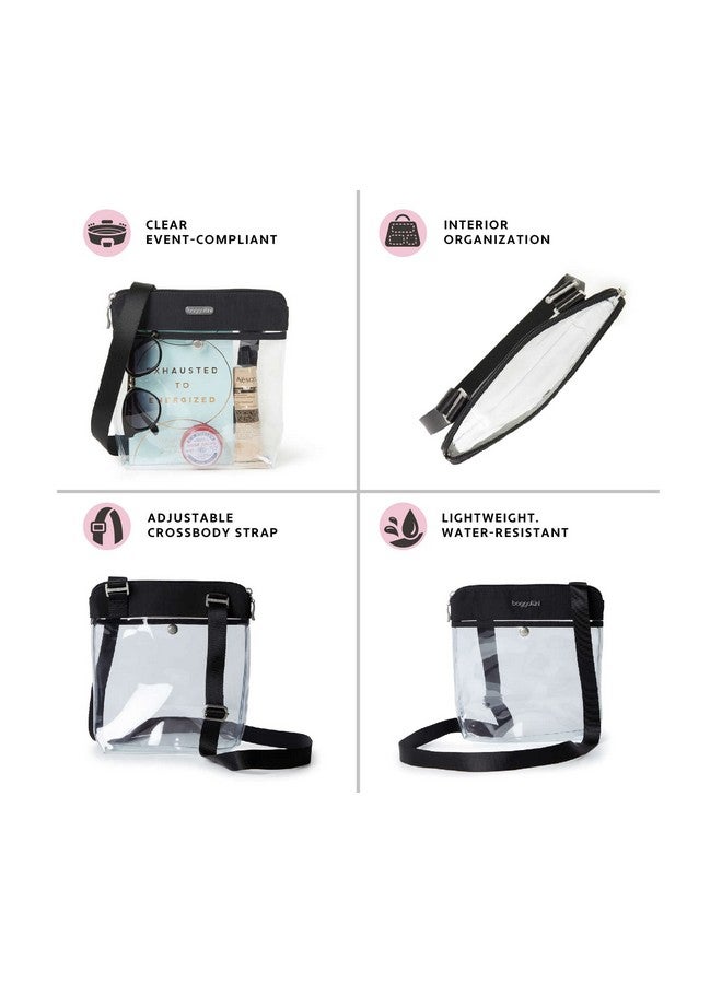 باجاليني حقيبة كروس بودي نسائية من Baggallini Stadium Clear Pocket، باللون الأزرق الداكن، مقاس واحد - Image 1