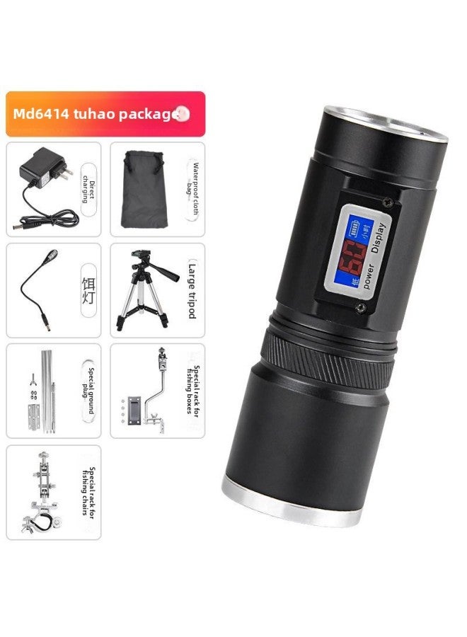 Fishing Lamp Night Fishing Lamp Xenon Lamp Strong Light High Power Bright Blue Light Violet Table Fishing Zoom Flashlight Factory Outlet 