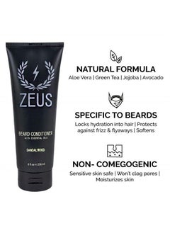 Zeus Men's Everyday Beard Grooming Kit – Beard Shampoo & Conditioner, Beard Oil & Balm, Beard Wash, Smooth & Shiny Beard (Scent: Sandalwood)  - Image 3