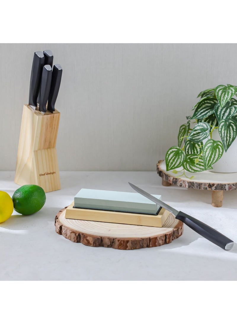 DANUBE HOME حجر شحذ السكاكين من شيف دلايت - أداة مطبخ احترافية لشحذ جميع السكاكين، متينة وسهلة الاستخدام، أساسية للطهاة المنزليين L18xW6xH3 سم - Image 4