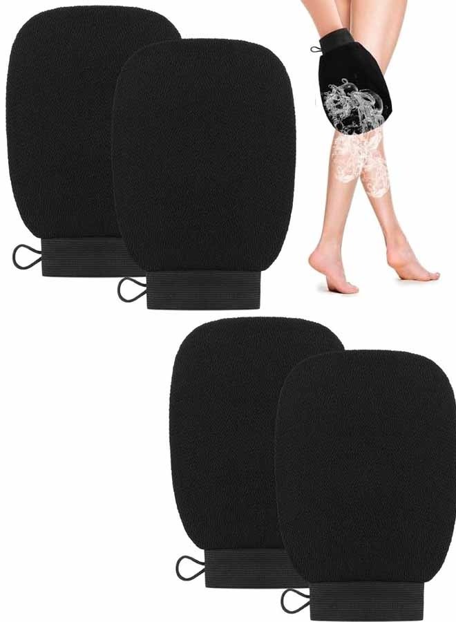 4PCS Exfoliating Glove Body Scrubber - Exfoliating Mitt Dead Skin Remover, Shower Face and Body Exfoliator - Korean Style Skin Scrubber Washcloth - Spray and Self Tan Remover - Image 1