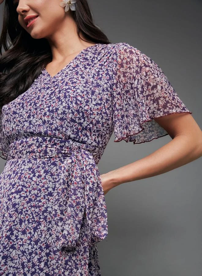 Miss Chase Floral Print Maxi Dress