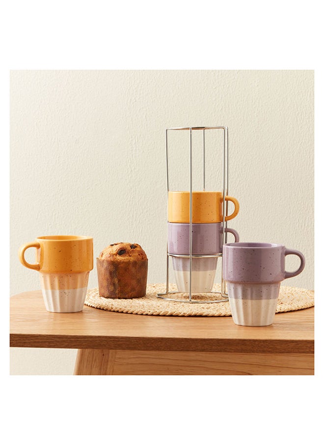 Home Box - Galexia 5-Piece Stackable Mug Set 10.5 x 8.5 x 8.5 cm - Image 1