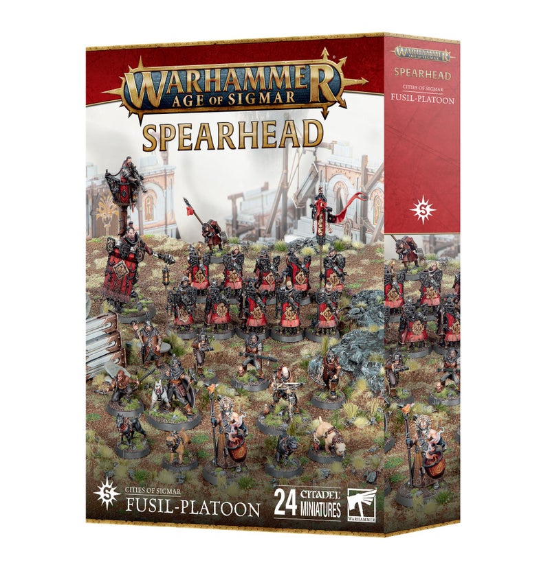 Games Workshop Warhammer Age of Sigmar Cities of Sigmar FusilPlatoon 24 Miniature Spearhead Army Set - Image 3