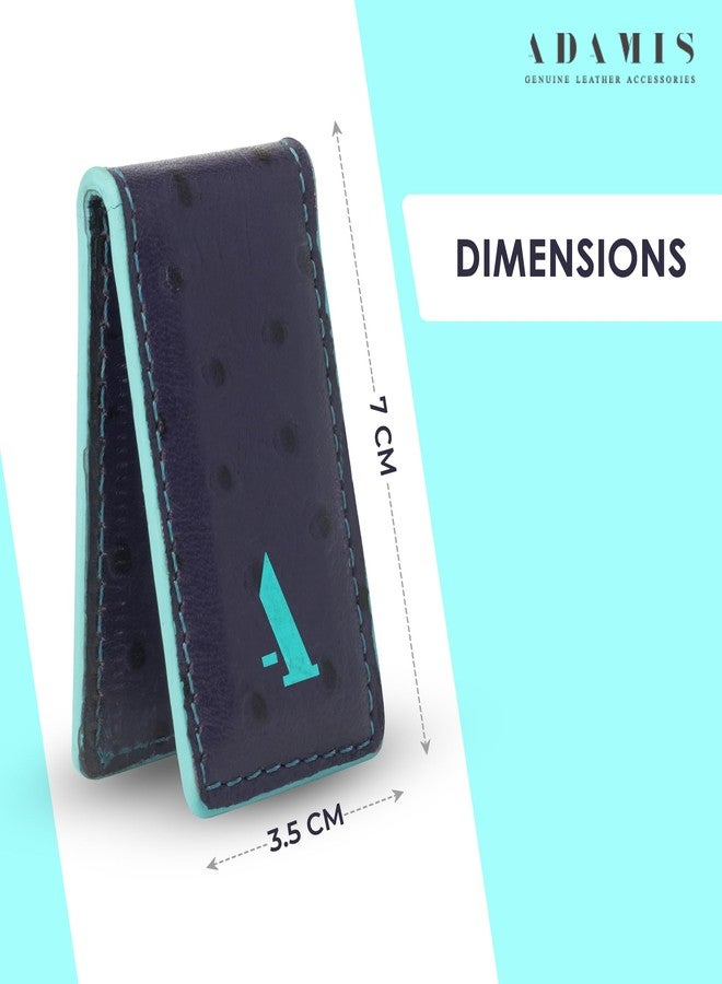 Adamis Slim Leather Money Clip and Card Holder for Men and Women W362 Purple - Image 3