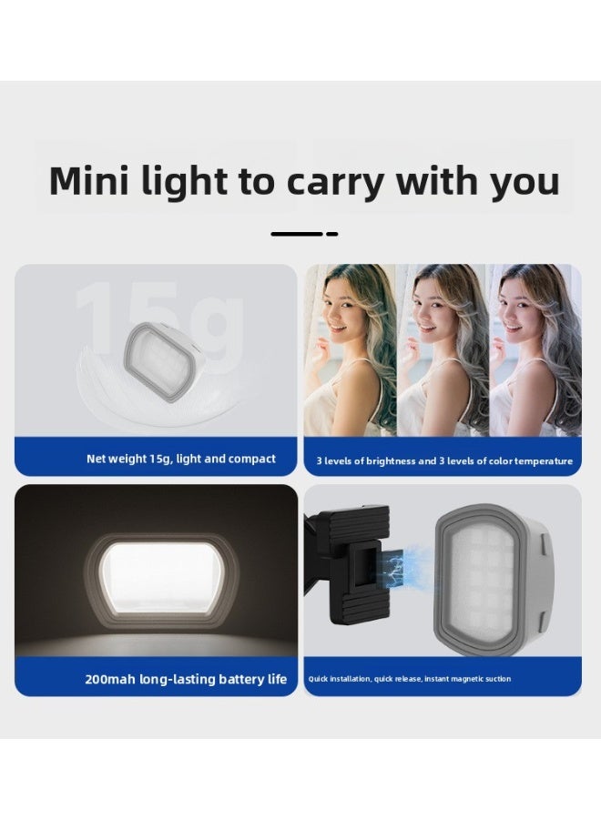 Neewer OSMO Pocket 3 Fill Light Accessory, Pocket Portable Mini 15g, Magnetic Clip, 3 Color Temps 2800K/4500K/6500K, 3 Brightness Levels, 200mAh 1.5–8h, Type-C Charge-While-Use, Won’t Block Screen/Ports - Image 3
