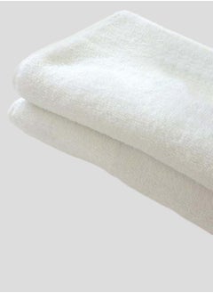 Body towel set consisting of two pieces plain white size (50 * 80) 100% Egyptian made made of the finest high-quality cotton to give softness and fast absorption characterized by its edges which adds a touch to its appearance