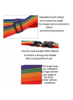 Arabest Adjustable Luggage Strap with Combination Lock Luggage Straps Rainbow Colors for Travel (multicolour - 2pcs)  - Image 3