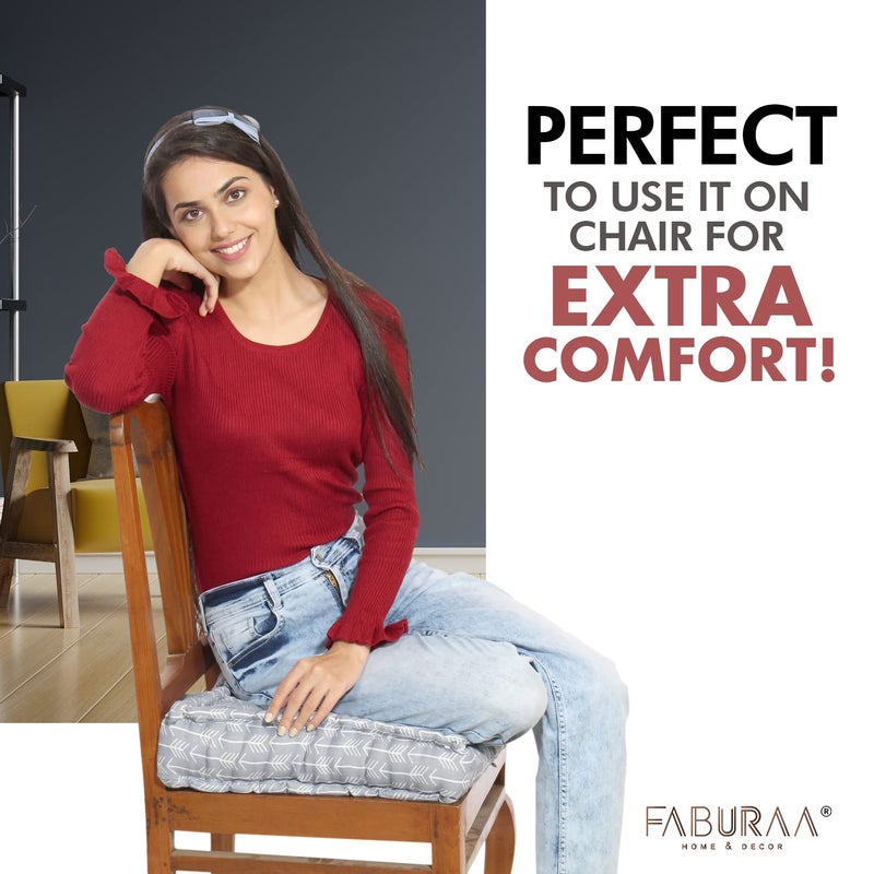 Faburaa Faburaa Aura Box Cushion for Meditation Floor Cushion for Sitting in Living Room Arrow Grey 20 x 20 Inches  - Image 5