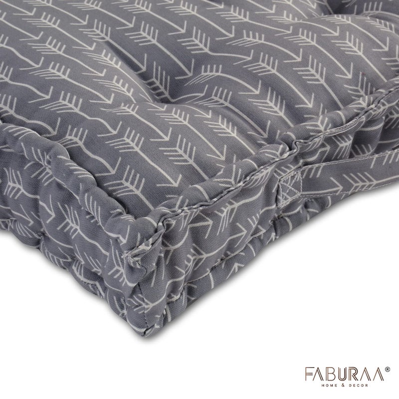 Faburaa Faburaa Aura Box Cushion for Meditation Floor Cushion for Sitting in Living Room Arrow Grey 20 x 20 Inches  - Image 2