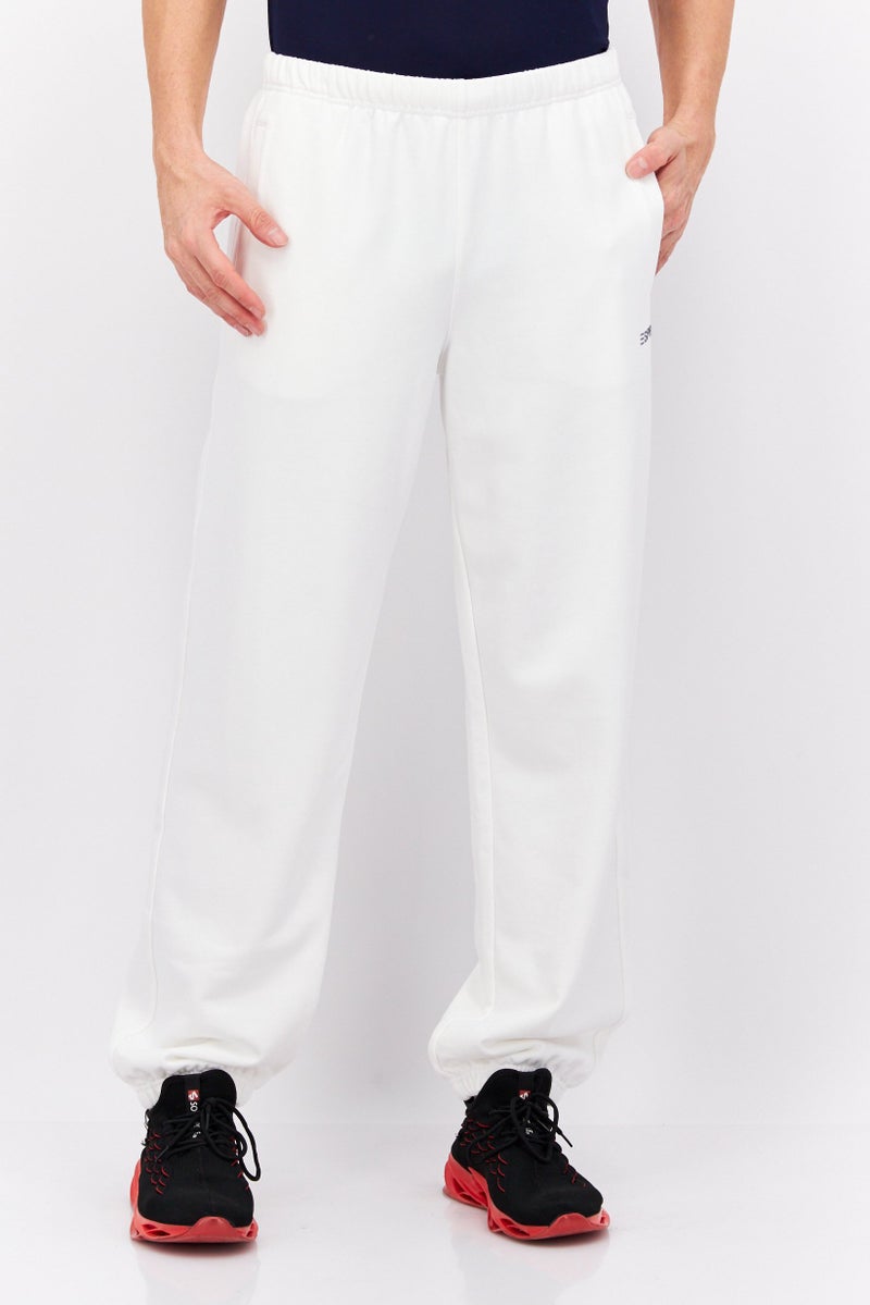 ESPRIT Men Regular Fit Brand Logo Sweatpants, White - Image 1