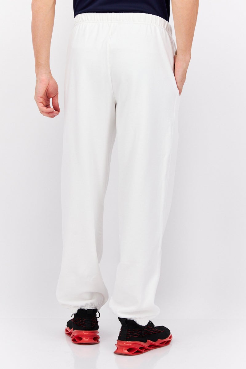 ESPRIT Men Regular Fit Brand Logo Sweatpants, White - Image 3