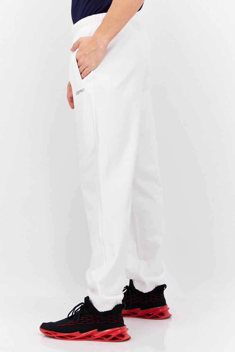 ESPRIT Men Regular Fit Brand Logo Sweatpants, White - Image 2