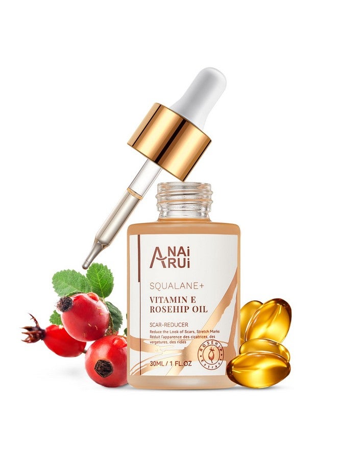 ANAI RUI Squalane + Vitamin E Rosehip Oil Moisturizer For Face Hydrate, Reduce Scars And Stretch Marks, Wrinkles For Smoother, Softer Skin 1 Fl. Oz - Image 1