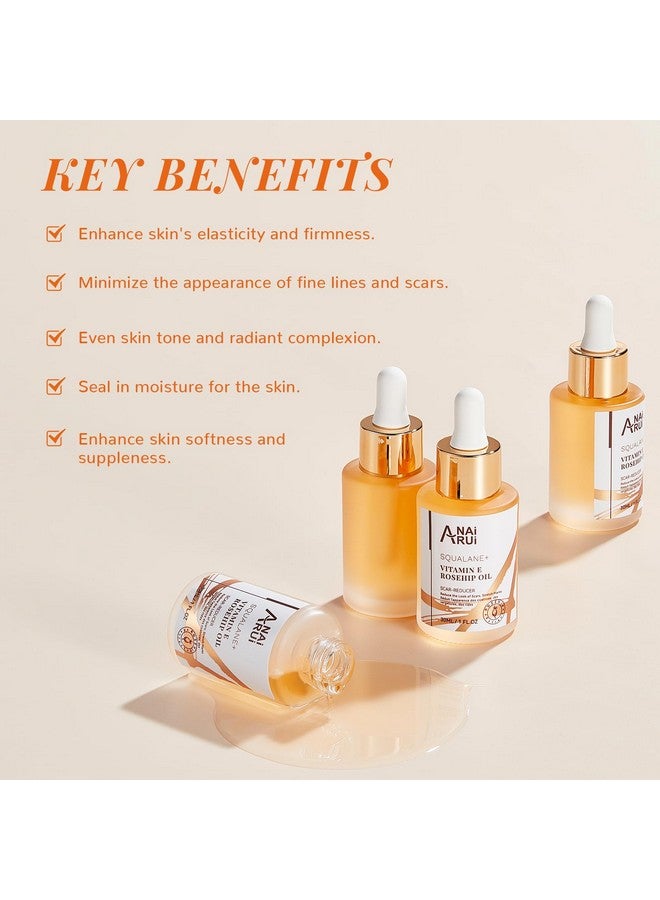 ANAI RUI Squalane + Vitamin E Rosehip Oil Moisturizer For Face Hydrate, Reduce Scars And Stretch Marks, Wrinkles For Smoother, Softer Skin 1 Fl. Oz - Image 2