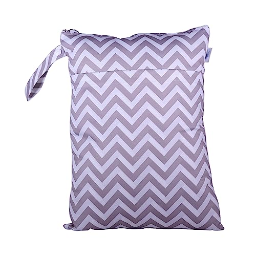 Chic Buddy Waterproof Wet Bag, Swimming Bag for Kids and Adults - Reusable Dry Bag for Travel, Beach, Pool, Gym, Diapers, Wet Swimsuits, Toiletries (Zig-ZAG, 30x40cm,Double Compartment) - Image 1