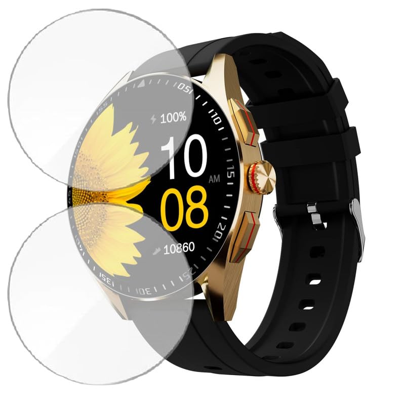 HELLOSCREEN 2 Pack | Screen Protector Guard for Fire Boltt Invincible Plus | 1.43 inch | Smartwatch - Flexible & Ultrathin TPU Film, 9H Scratch Resistant, Bubble Free - Not a Tempered Glass - Image 1