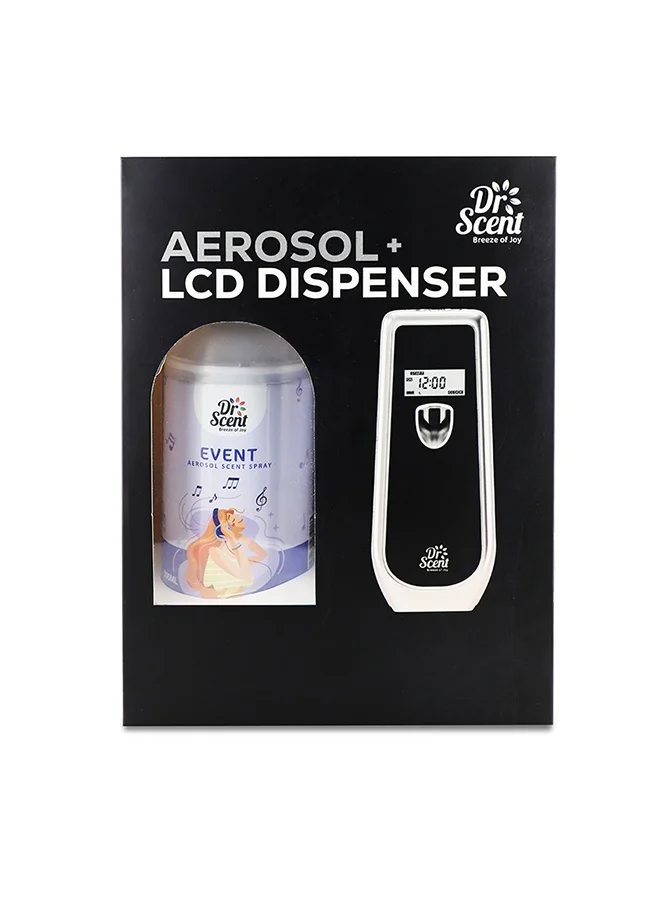 Dr Scent Dr Scent Breeze of Joy Air Freshener Combo Kit | Best Automatic Air Freshener with LCD Display Voltalia + 300ml Aerosol Refill | Enhanced Long-Lasting Fragrance for Homes & Offices (Event)