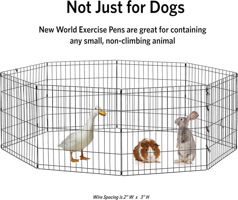 New World Folding Metal Dog Exercise Pen, Indoor/Outdoor Playpen with No Door, Provides 16 Sq Feet of Play Space, 48-Inches Tall, Black E-Coated - Image 5