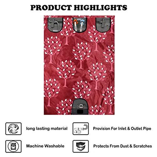 KANUSHI Industries® Washable & Dustproof Tree Design Front Load Automatic Washing Machine Cover (Maroon) (Suitable for 6 Kg, 6.5 kg, 7 kg, 7.5 kg)(WASMAC-MAROON-TREE-FRONT-01) - Image 5