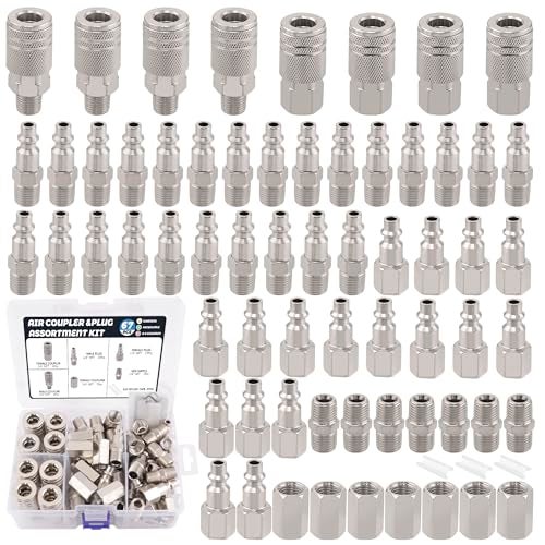 Ailbiuko 67Pcs Air Coupler and Plug Kit,1/4 Inch NPT Air Tool Fittings Set, Quick Connect Air Hose Fittings Air Compressor Accessories - Image 1
