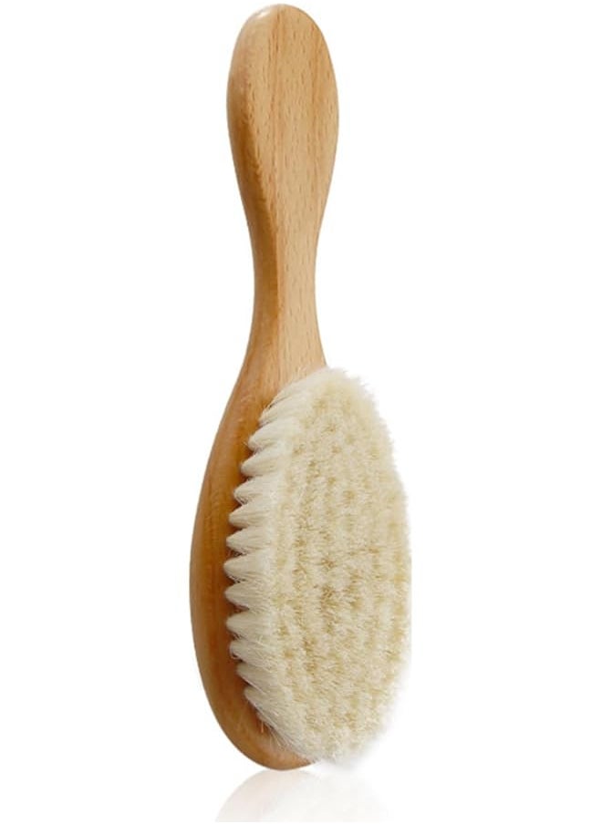 erorex - Baby Hair Brush For Newborn Toddlers Wooden Baby Soft Hair Brush With Goat Hair Bristles Gently - Image 1