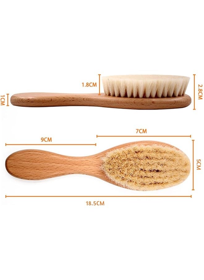 erorex - Baby Hair Brush For Newborn Toddlers Wooden Baby Soft Hair Brush With Goat Hair Bristles Gently - Image 1