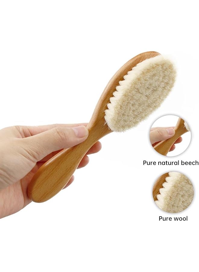 erorex - Baby Hair Brush For Newborn Toddlers Wooden Baby Soft Hair Brush With Goat Hair Bristles Gently - Image 1