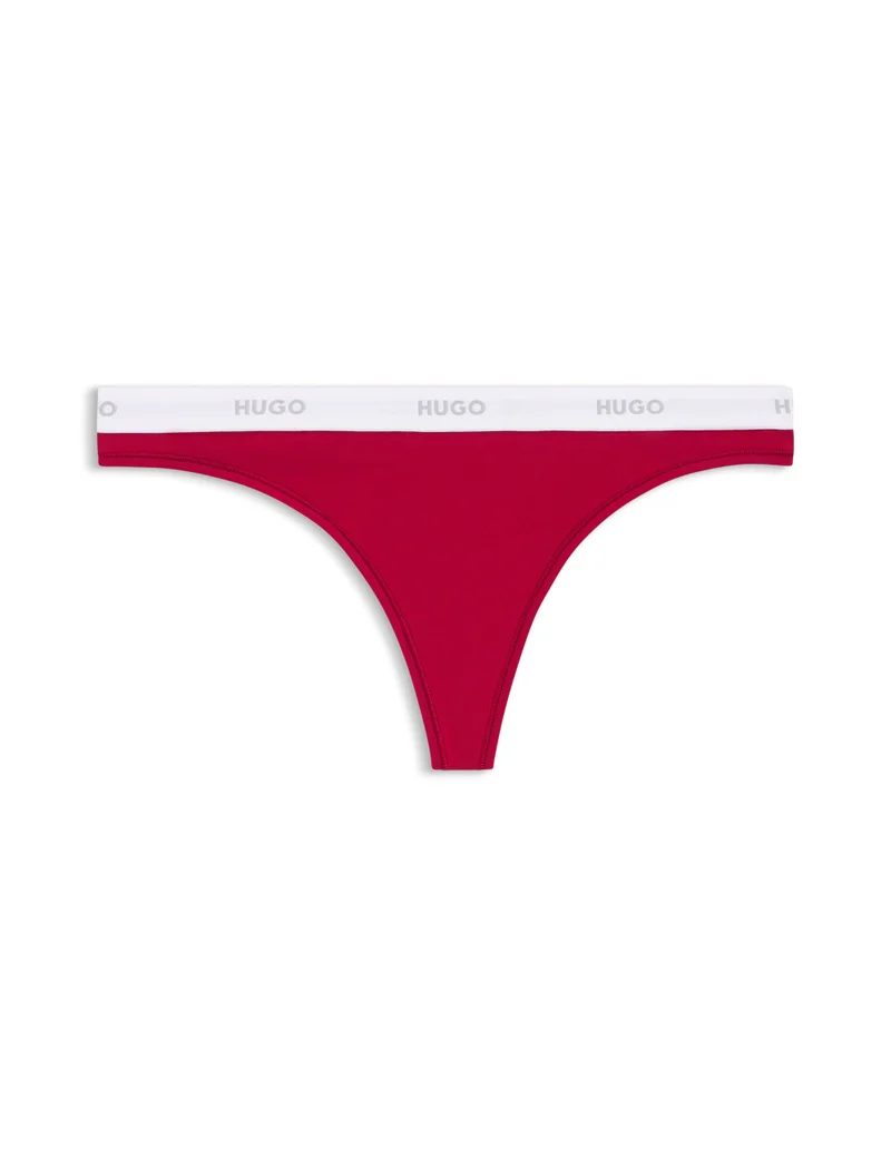 HUGO Stretch-cotton thong with logo waistband