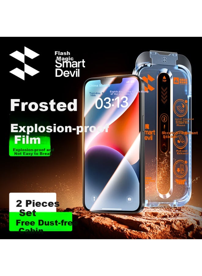 Smartdevil Tempered Glass Screen Protector For Iphone 13/14, 16E High Definition 13 Pro Anti-Explosion Frosted Anti-Fingerprint Smooth Touch Earpiece Dust-Proof 2-Pack - Image 1