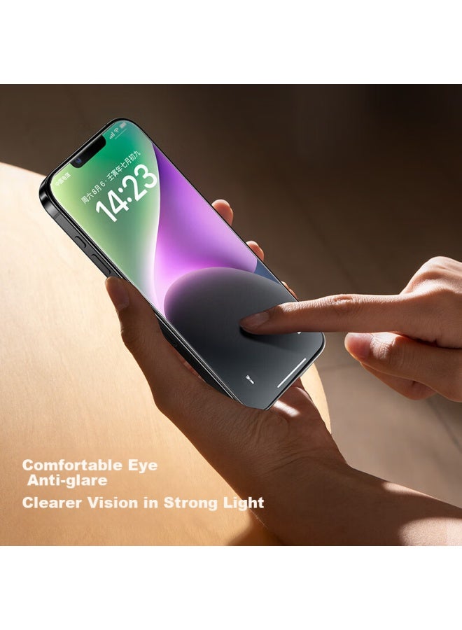 Smartdevil Tempered Glass Screen Protector For Iphone 13/14, 16E High Definition 13 Pro Anti-Explosion Frosted Anti-Fingerprint Smooth Touch Earpiece Dust-Proof 2-Pack - Image 2