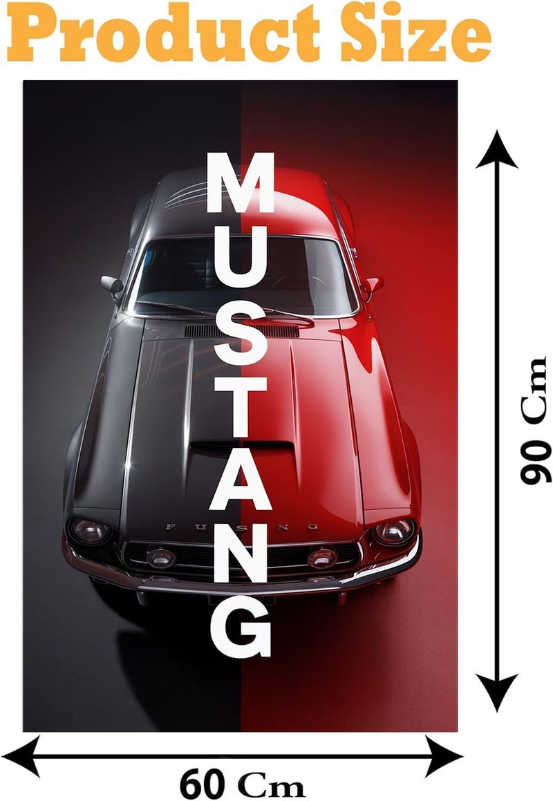 اي ار اس لوحة جدارية قماشية فاخرة لسيارة رياضية من ARS - ملصق سيارة رياضية حديثة بإطار، 60 × 90 سم، مناسبة للمكتب وغرفة المعيشة وغرفة النوم كهدية. - Image 3