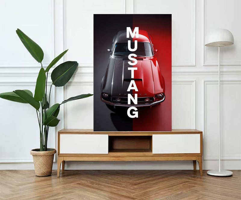 اي ار اس لوحة جدارية قماشية فاخرة لسيارة رياضية من ARS - ملصق سيارة رياضية حديثة بإطار، 60 × 90 سم، مناسبة للمكتب وغرفة المعيشة وغرفة النوم كهدية. - Image 1