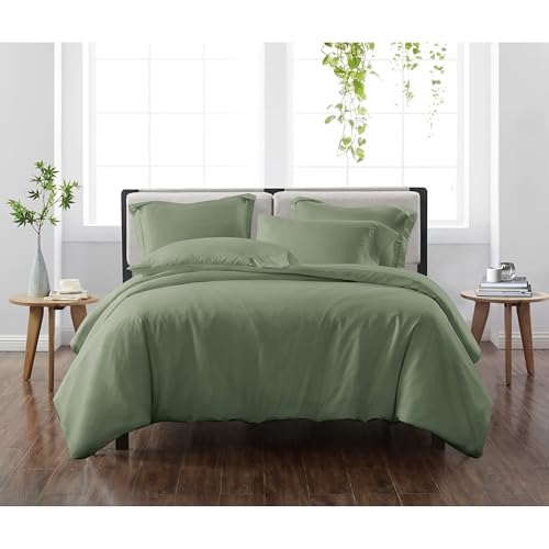 Cannon Heritage Solid Duvet Set Green Polyester 3-Piece King Duvet Set, Solid Color Themed, for Men and Women, Oeko-TEX Certified Confidence - Image 1