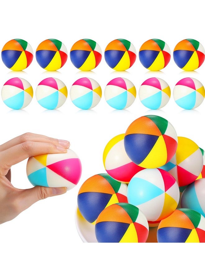 Jerify 24 Pcs Mini Beach Stress Balls 2.5 Inch Foam PU Relief Stress Ball Mini Rainbow Blow Up Beach Balls Toys for Girls Boys Birthday Beach Hawaiian Party Favors Summer Pool Games (Mix Color) - Image 1