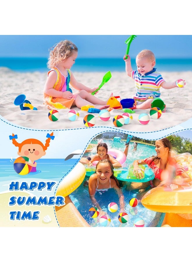 Jerify 24 Pcs Mini Beach Stress Balls 2.5 Inch Foam PU Relief Stress Ball Mini Rainbow Blow Up Beach Balls Toys for Girls Boys Birthday Beach Hawaiian Party Favors Summer Pool Games (Mix Color) - Image 2