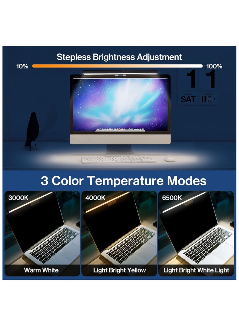 GuRiver 50cm-Computer Monitor Lamp, Light Bar for Eye Caring, e-Reading LED Task Lamp with Auto-Dimming & Stepless Hue Adjustment, Touch Control, No Screen Glare Space Saving Home Office Lamp- 1pcs - Image 2